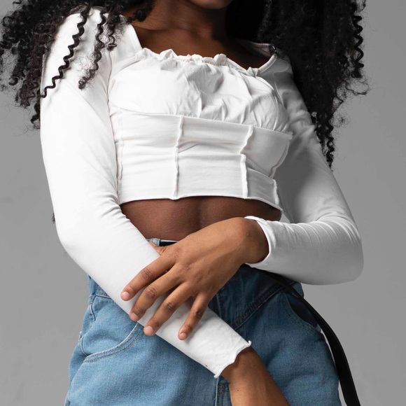 Frill trim bustier tee - Picture 2 of 12